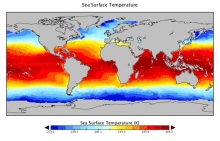 AMSR-E SST from the month of April 2009.